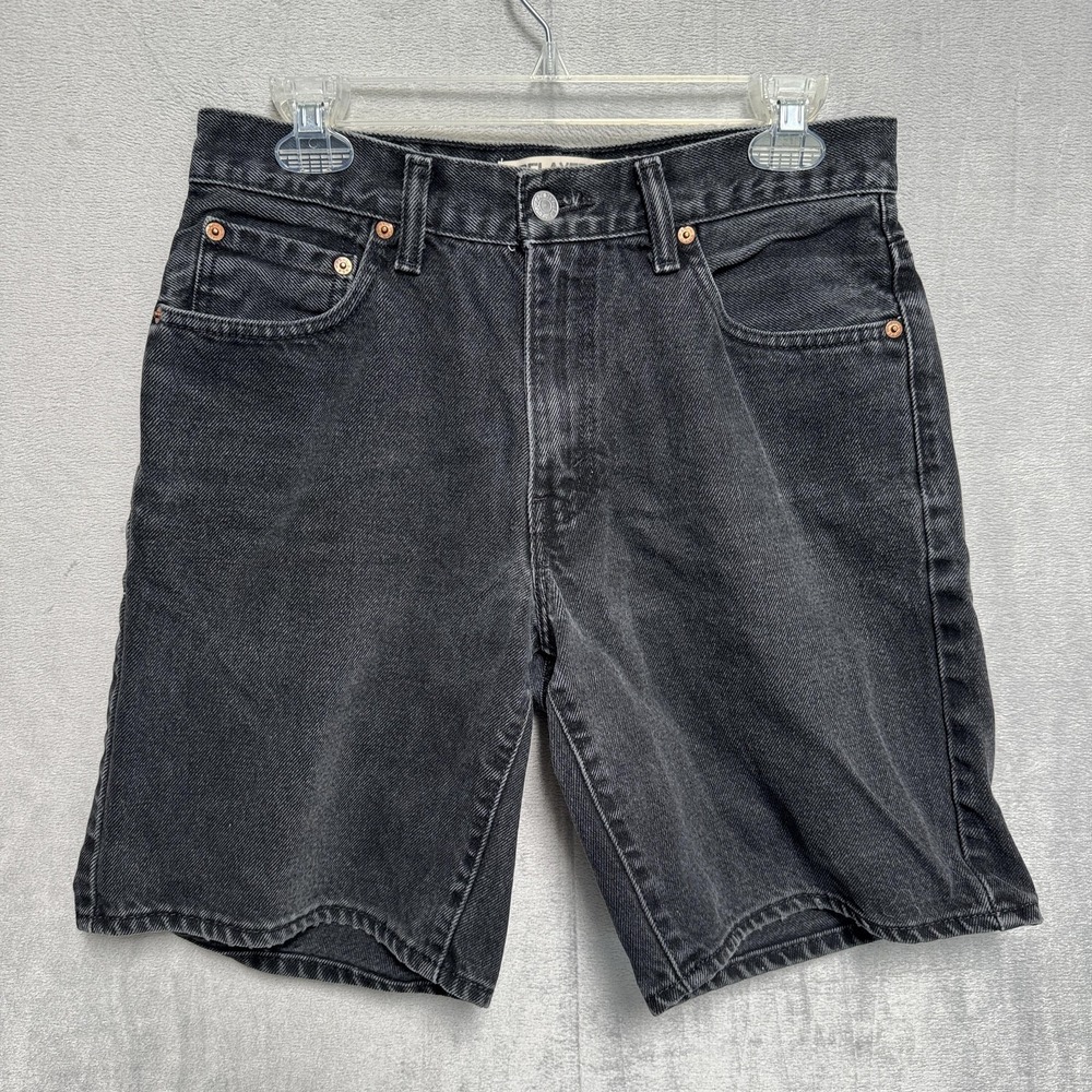 Levis‎ Shorts Mens 29 Black 550 Relaxed Fit Bermuda Charcoal Wash Denim
